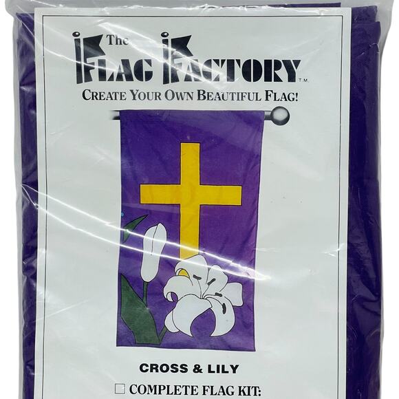 Cross & Lily Complete Flag Kit from The Flag Factory 28"x49" All Materials Incl - Picture 2 of 5
